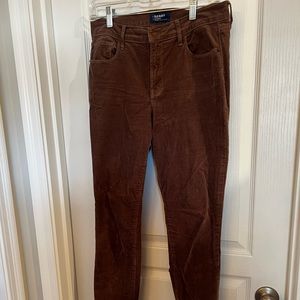 Old Navy khaki tan corduroy rockstar mid rise pants size 8 Tall
